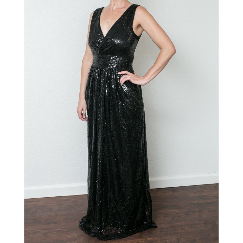 Black Full Length Sequin Dress